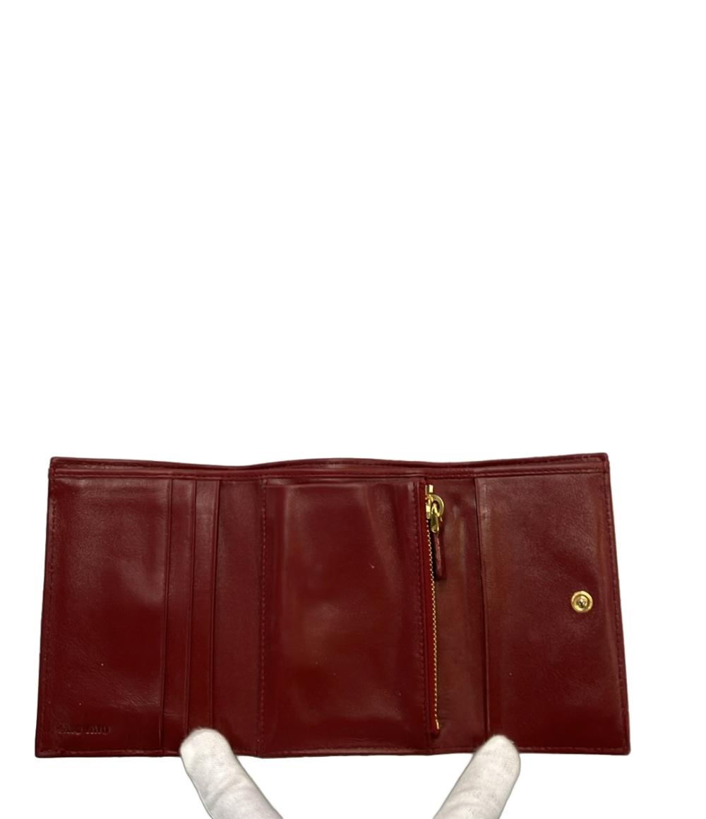 ミュウ ミュウ 三つ折り財布 クロコ型押し レディース Miu Miu