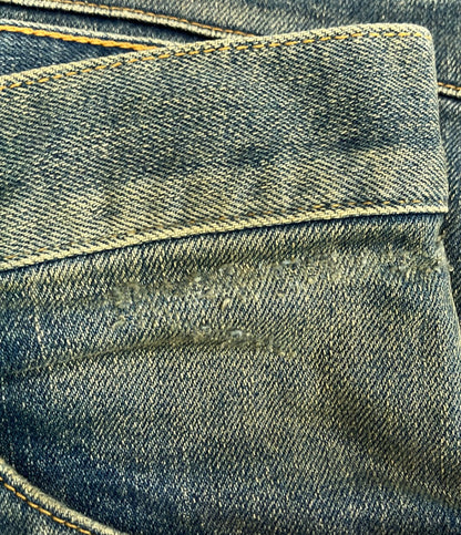 BALMAIN ダメージ加工 蛇腹バイカー スキニーデニムパンツ メンズ SIZE 29 (S) バルマン