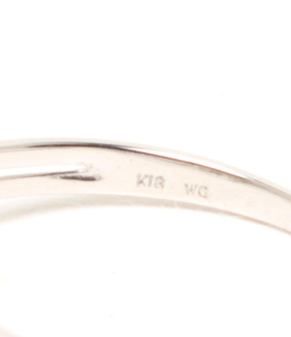 美品 リング 指輪 K18WG ダイヤ 0.20ct フラワーモチーフ レディース SIZE 12号