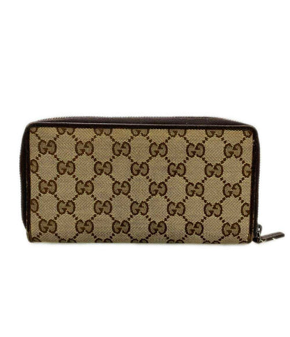 GUCCI ラウンドファスナー長財布 レザー GGキャンバス 112724 3731 レディース グッチ