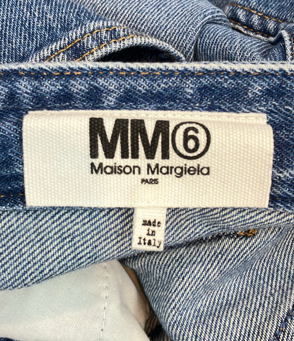 MM6 ドローストリング ワイドデニムパンツ ヴィンテージ加工 S52LA0162 レディース SIZE 40 エムエムシックス