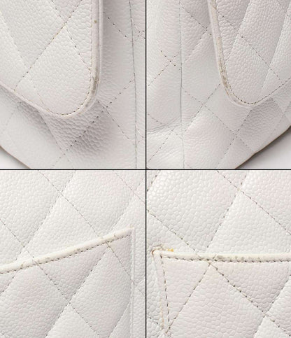 シャネル チェーンショルダーバッグ シルバー金具 ダブルチェーン キャビアスキン デカマトラッセ 30 レディース CHANEL