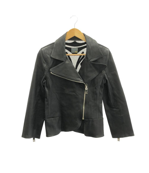 FENDI ライダース ジャケット アウター 美品 正規品 レディース 美品 フェンディ レース切替ダブルライダースジャケット レディース