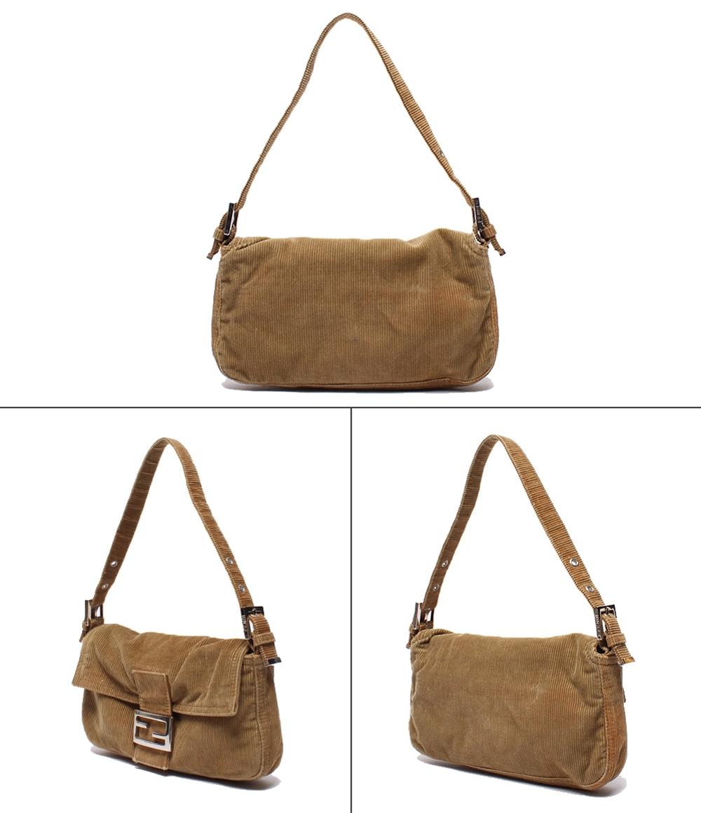 FENDI マンマバケット ハンドバッグ コーデュロイ シルバー金具 FENDI マンマバケット ハンドバッグ コーデュロイ シルバー金具