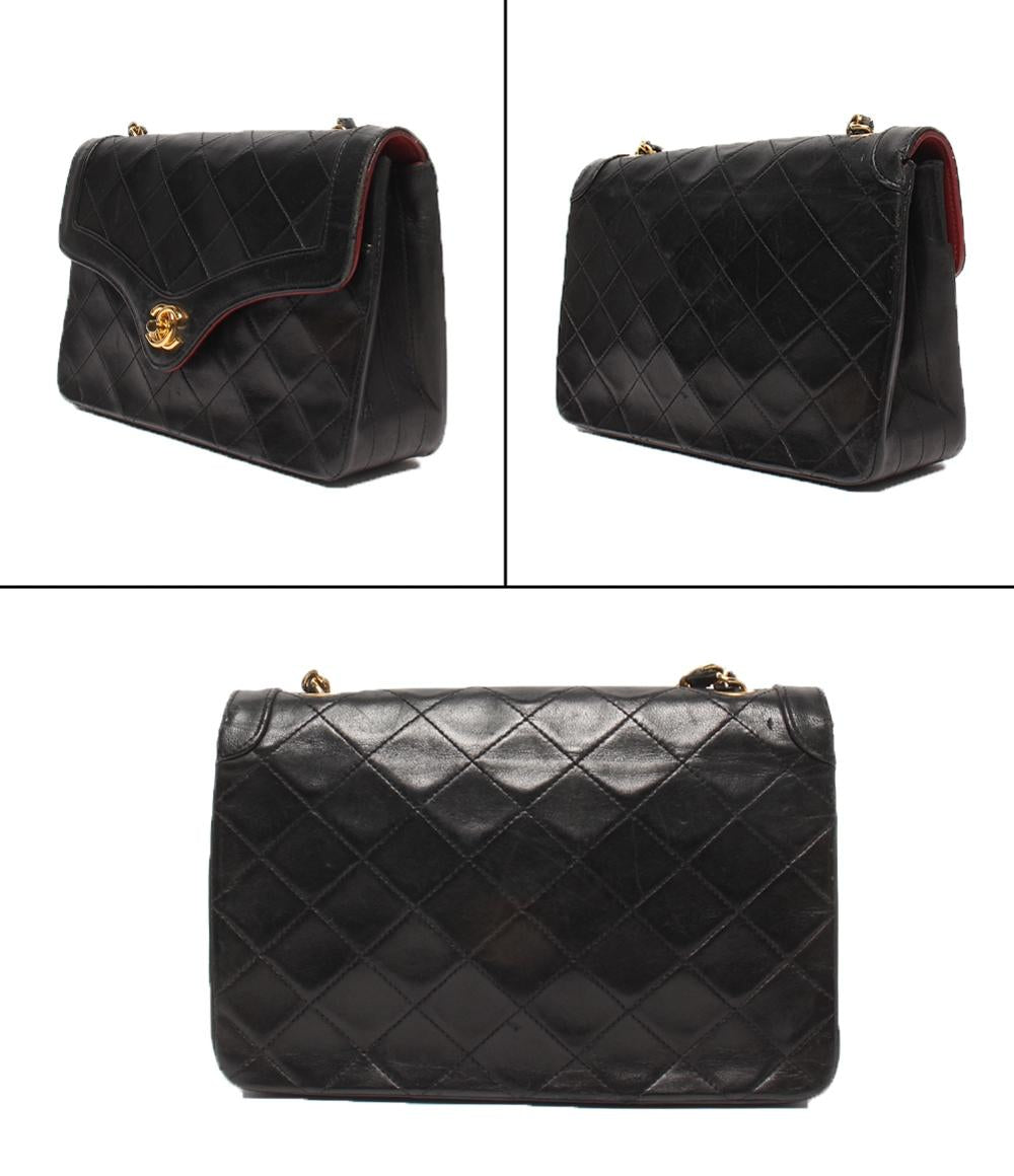 訳あり シャネル チェーンショルダーバッグ シングルチェーン ラムスキン ゴールド金具 肩掛け マトラッセ レディース CHANEL