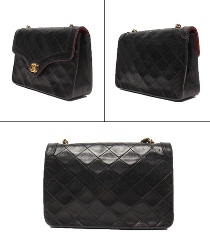 訳あり シャネル チェーンショルダーバッグ シングルチェーン ラムスキン ゴールド金具 肩掛け マトラッセ レディース CHANEL