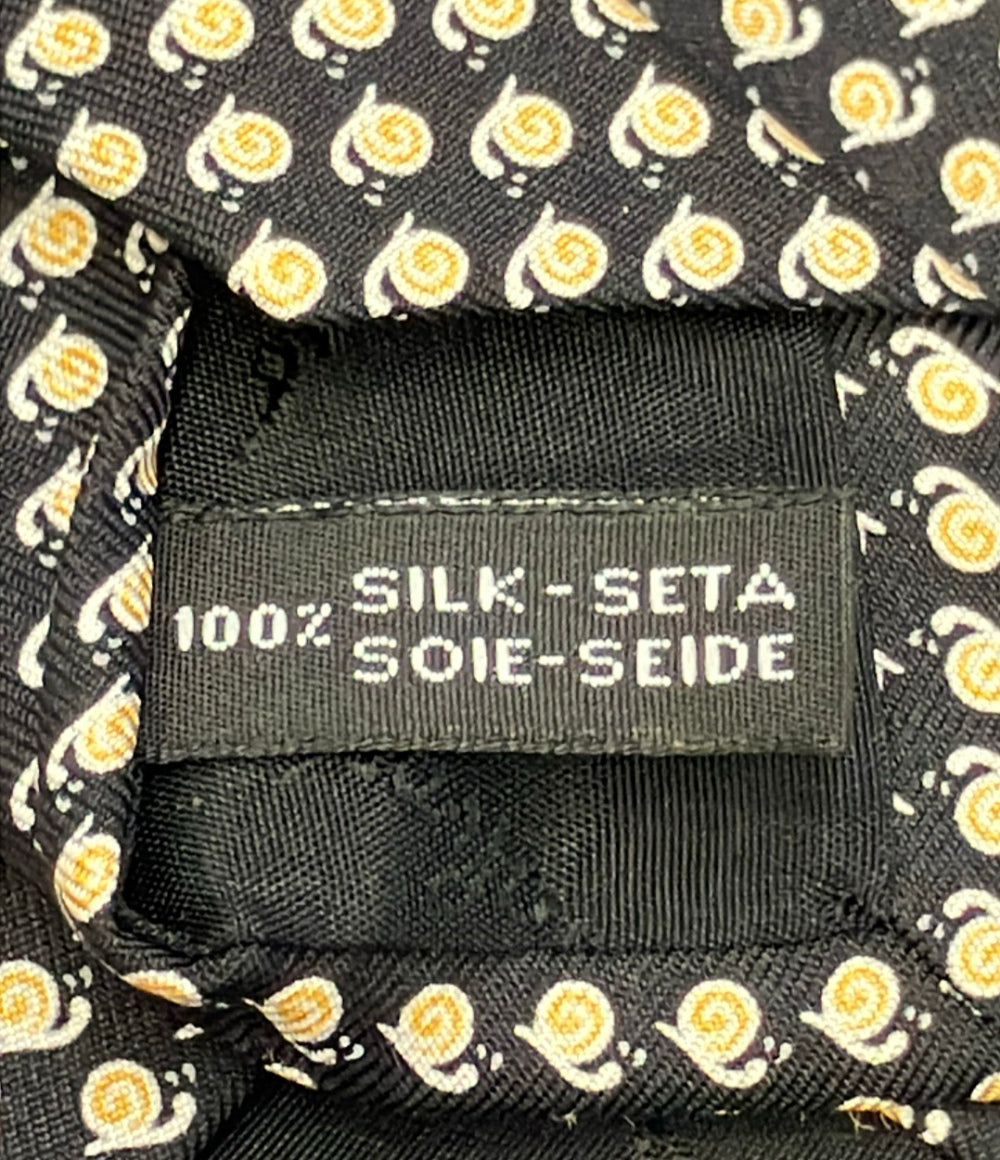美品 Salvatore Ferragamo ネクタイ カタツムリ柄 シルク100% メンズ サルヴァトーレフェラガモ