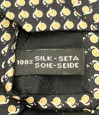 美品 Salvatore Ferragamo ネクタイ カタツムリ柄 シルク100% メンズ サルヴァトーレフェラガモ