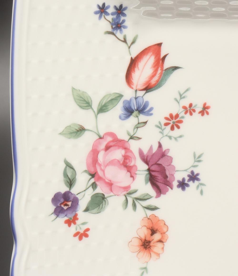 美品 ウェッジウッド スクエアプレート 皿 2点セット 22cm タフェッタ フラワー WEDGWOOD