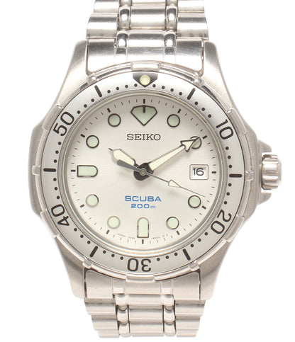 SEIKO 腕時計 ダイバーズ クオーツ ホワイト 7N35-6000 レディース メンズ セイコー
