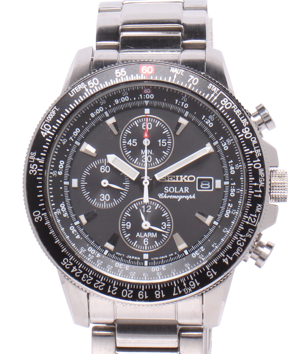 SEIKO 腕時計 プロスペックス PROSPEX ソーラー ブラック V172-0AC0 メンズ セイコー
