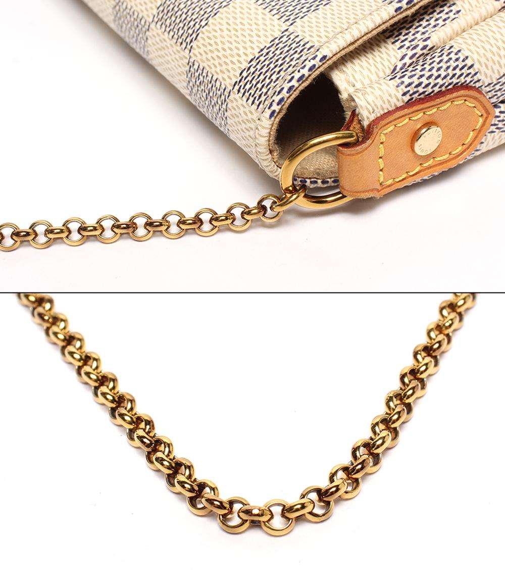 ルイヴィトン フェイボリットPM ダミエアズール ショルダーバッグ ダミエアズールキャンバス N41277 ホワイト レディース LOUIS VUITTON  中古 ルイ・ヴィトン(LOUIS VUITTON)ダミエ アズール フェイボリット PM