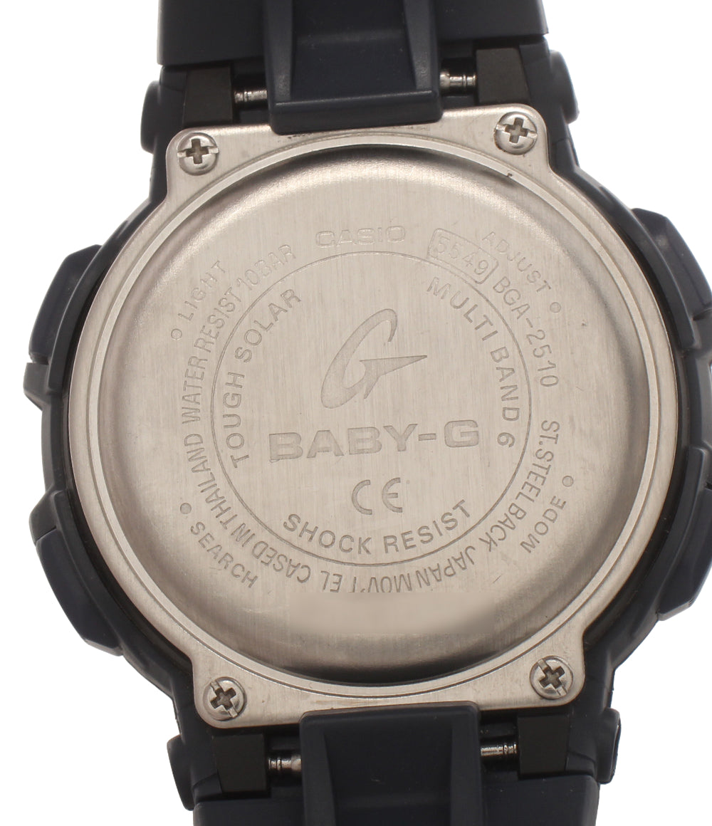 美品 CASIO 腕時計 ソーラー電波 Baby-G ソーラー ネイビー BGA-2510 レディース カシオ