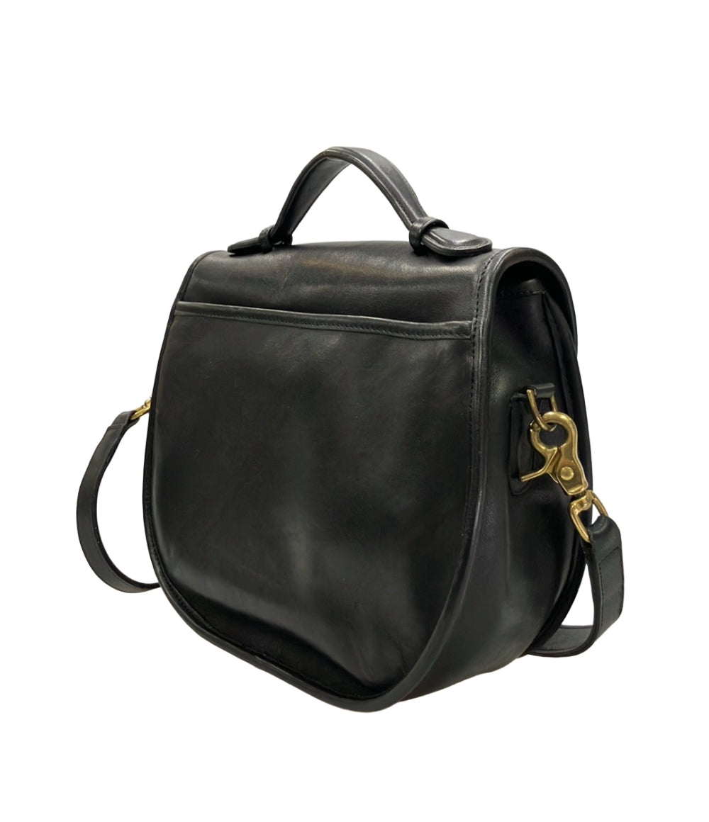 COACH ブラックレザー ショルダーバッグ　斜め掛け肩掛け　オールドコーチ COACH ハンドバッグ ショルダーバッグ 2WAY斜め掛け オールドコーチ