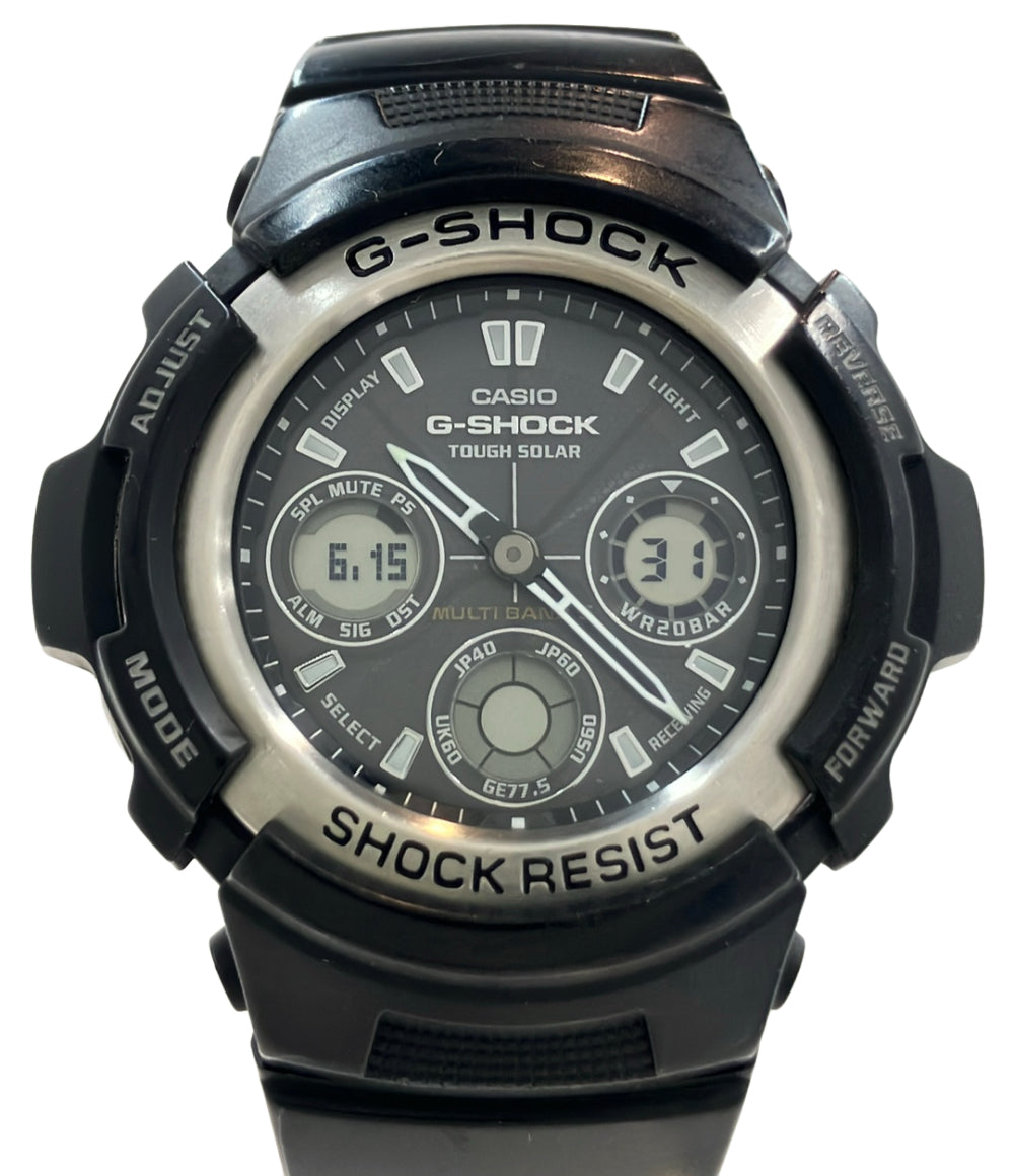 CASIO 腕時計 G-SHOCK ソーラー ブラック AWG-100 メンズ カシオ