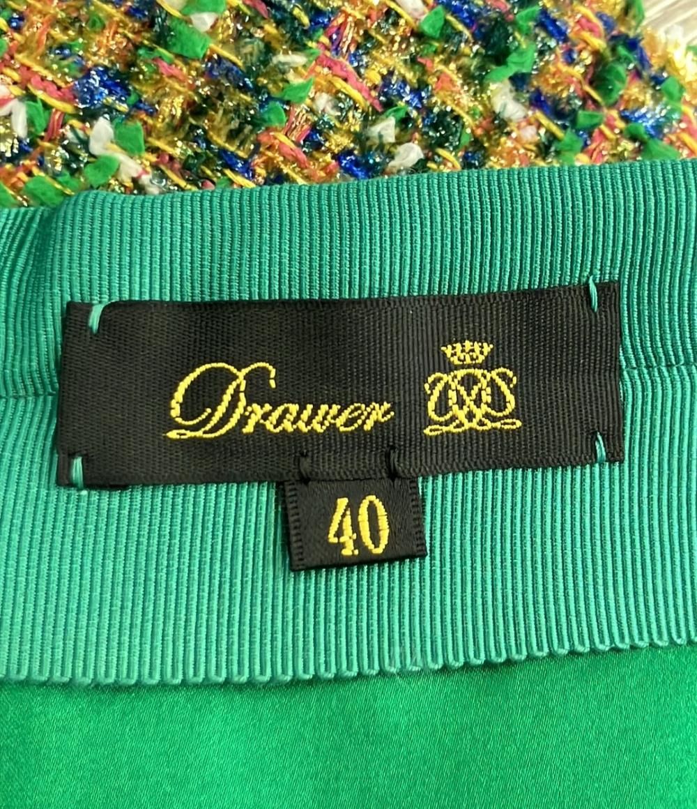 Drawer ツイードジップスカート 6524-266-1658 レディース SIZE 40 ドゥロワー