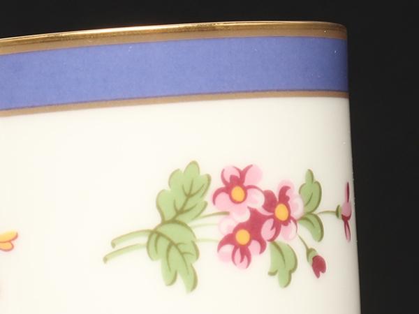 美品 ティファニー デミタスカップ＆ソーサー 2客セット ペア フローラル TIFFANY&Co.