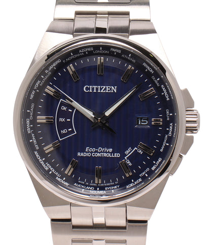 美品 CITIZEN 腕時計 電波ソーラー エコドライブ ソーラー ブラック H145-S116643 メンズ シチズン