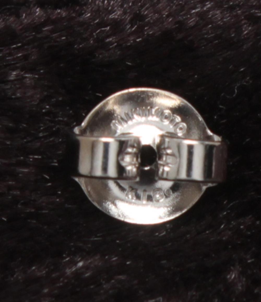 美品 ミキモト ピアス K18 パール 5.4mm ダイヤ レディース MIKIMOTO