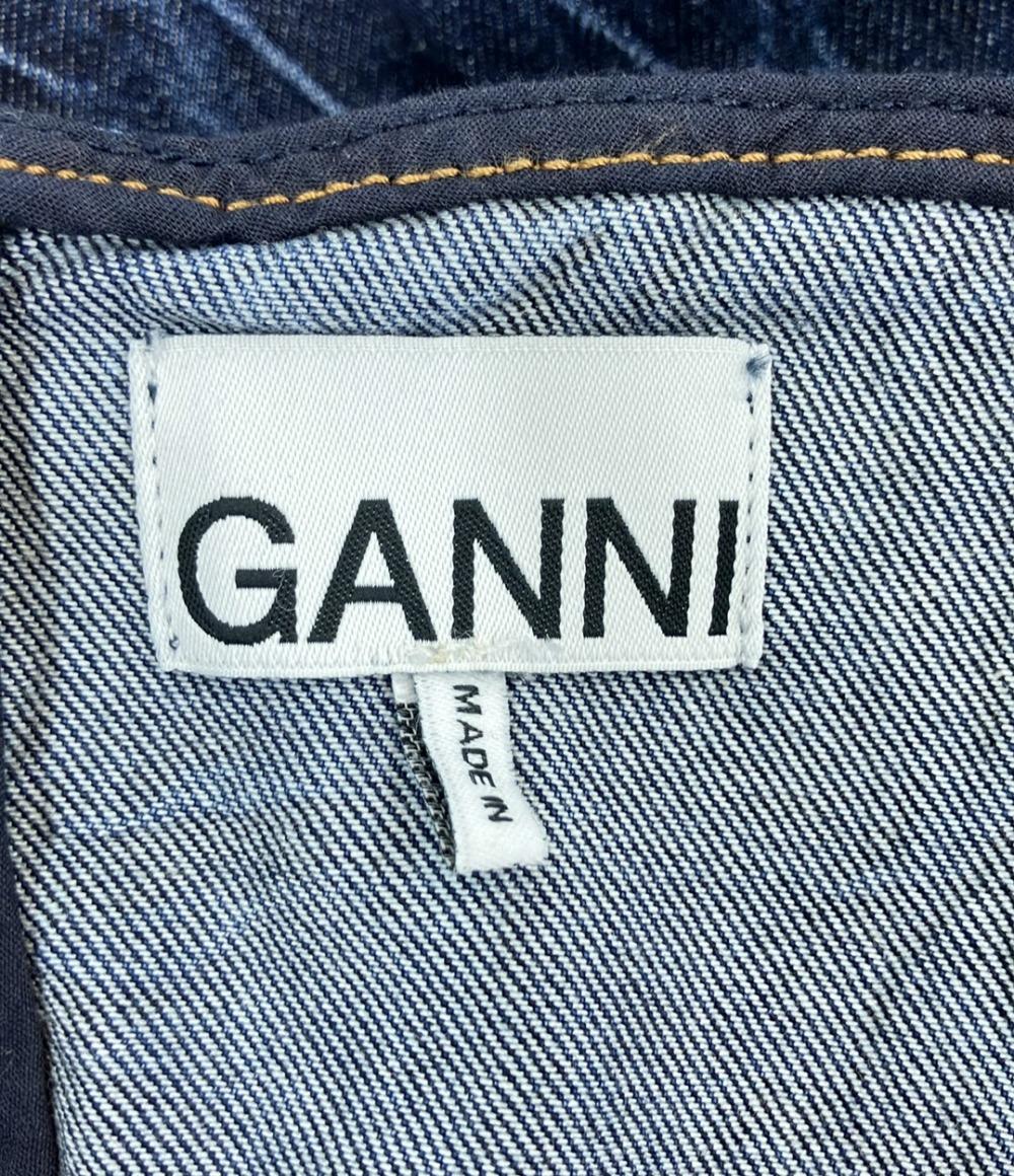 美品 GANNI デニムチューブトップCrinkled Future Denim Strap Top レディース SIZE 38 (M) ガニー
