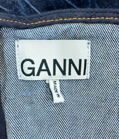 美品 GANNI デニムチューブトップCrinkled Future Denim Strap Top レディース SIZE 38 (M) ガニー