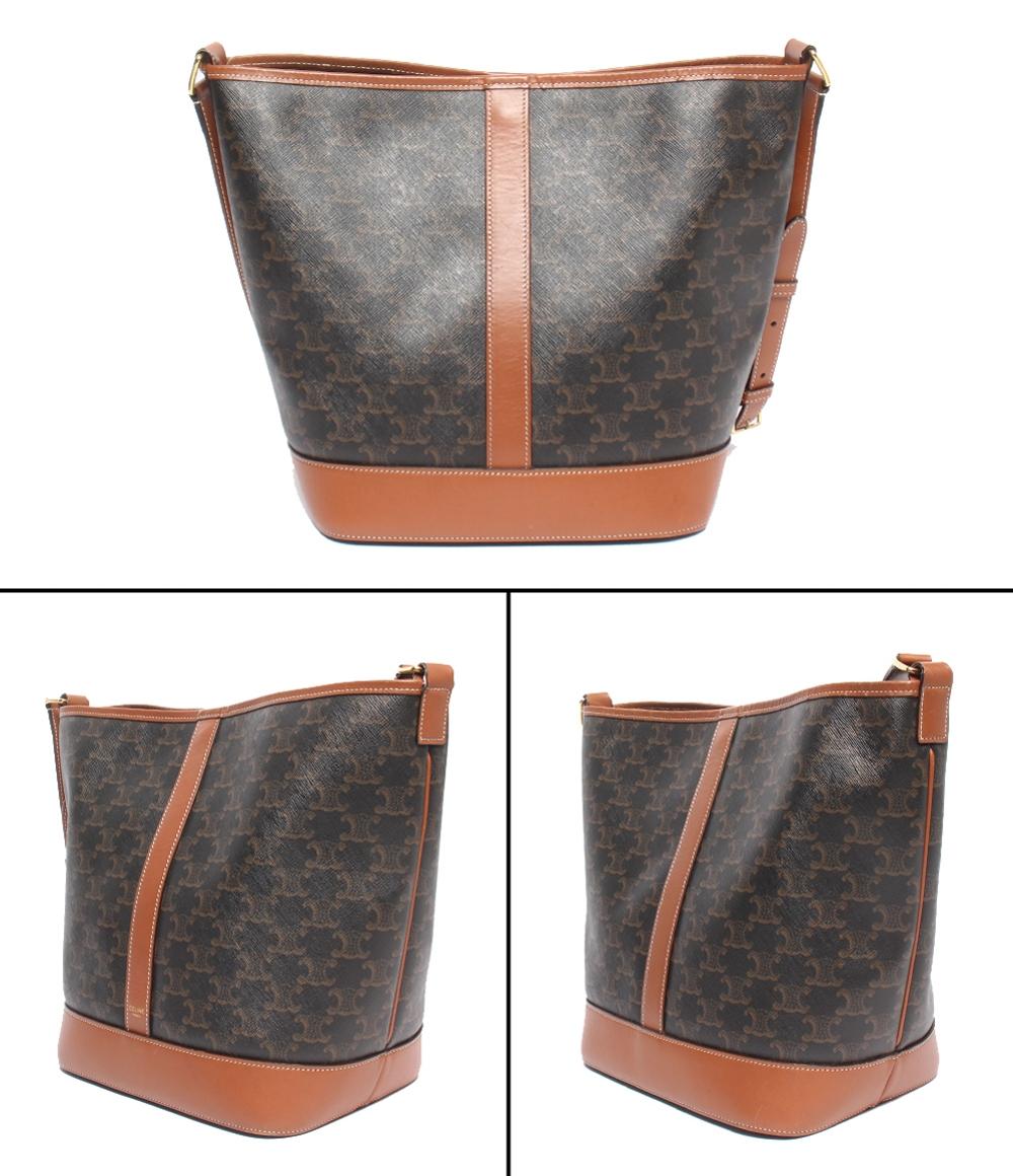 CELINE ショルダーバッグ 肩掛け ミディアム バケット トリオンフキャンバス 119132CAS レディース セリーヌ