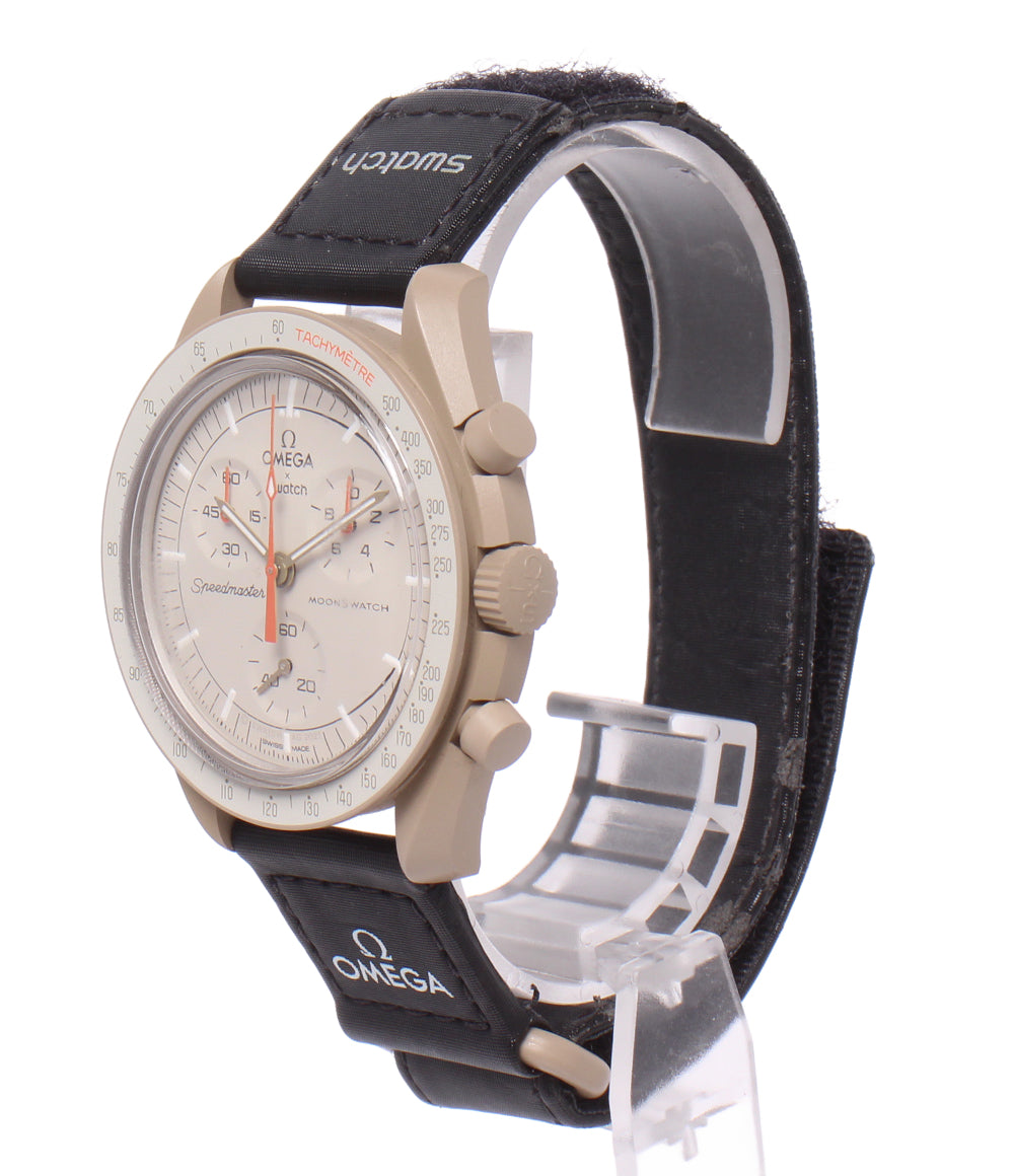 Swatch OMEGA 腕時計 MISSION TO JUPITER ミッション トゥ ジュピター バイオセラミック ムーンスウォッチ クオーツ ベージュ SO33C100 メンズ