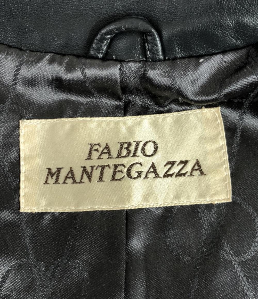 ファビオモンテガ レザー切替コート レディース SIZE F FABIO MANTEGAZZA