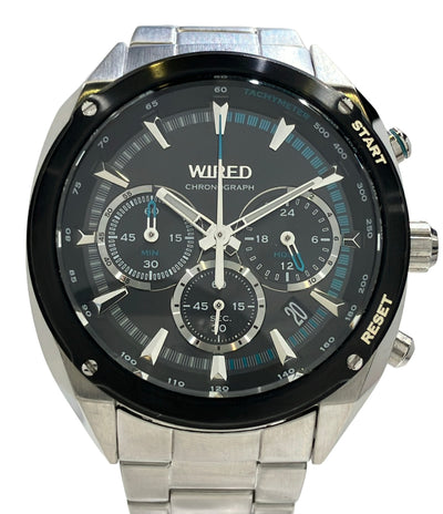 SEIKO 腕時計 WIRED クオーツ ブラック VK63-KJB0 メンズ セイコー