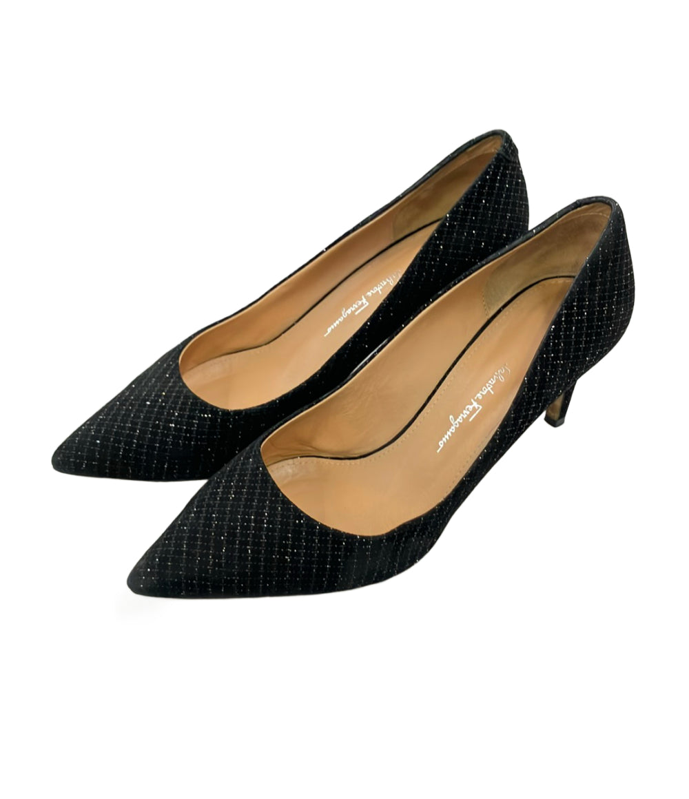 Salvatore Ferragamo パンプス チェック柄 ラメ レディース SIZE 7 D サルヴァトーレフェラガモ