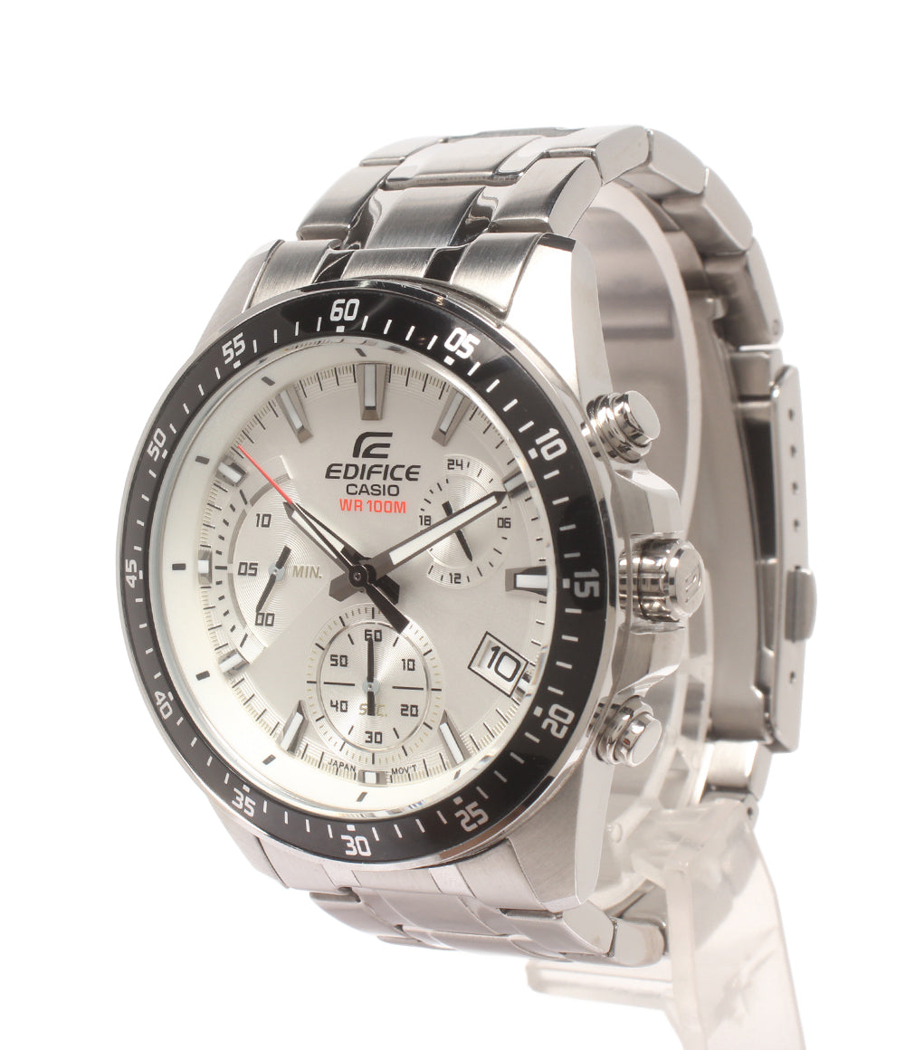 美品 CASIO 腕時計 エディフィス EDIFICE クオーツ シルバー EFV-540 メンズ カシオ