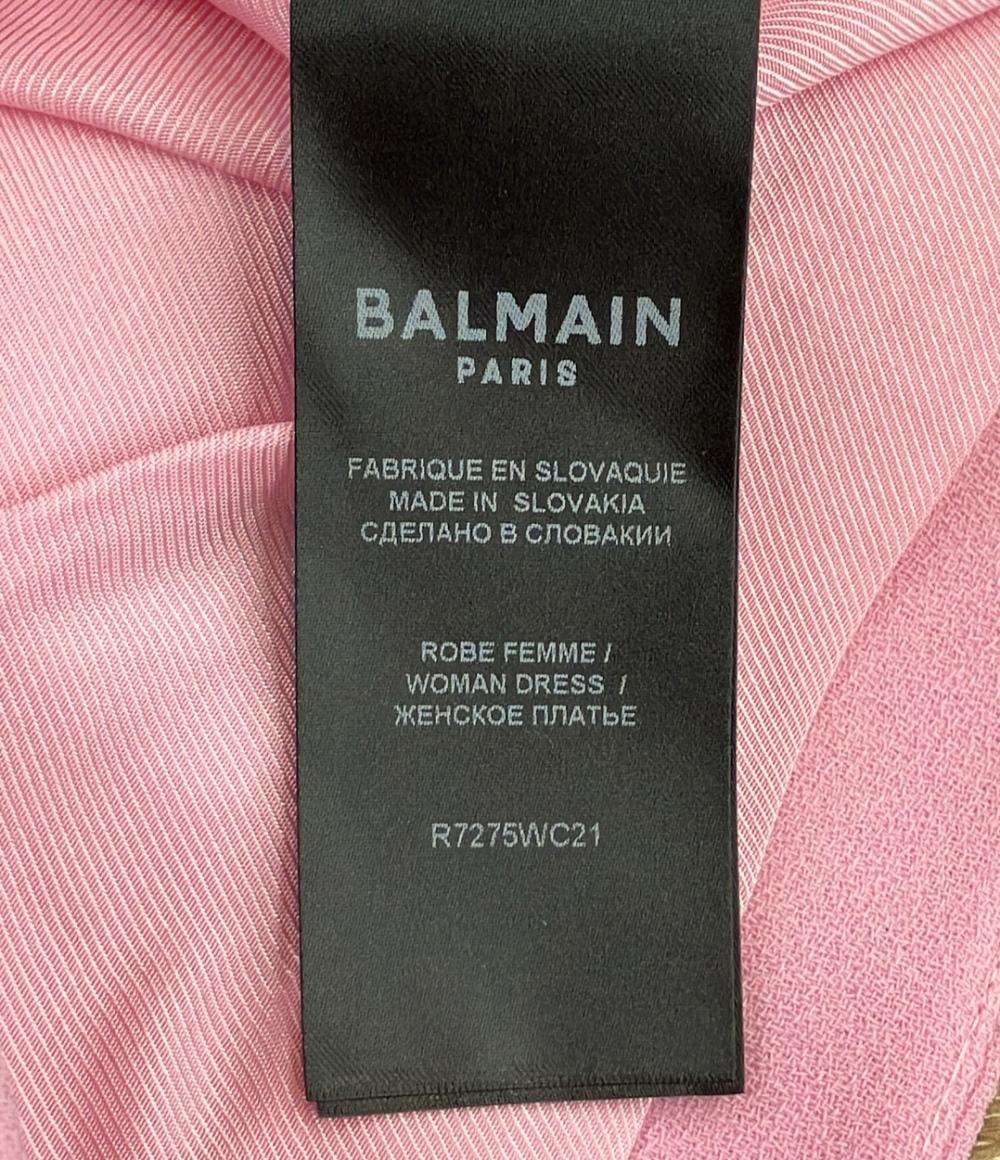 美品 バルマン 半袖ワンピース ゴールドボタン レディース SIZE 42 (L) BALMAIN