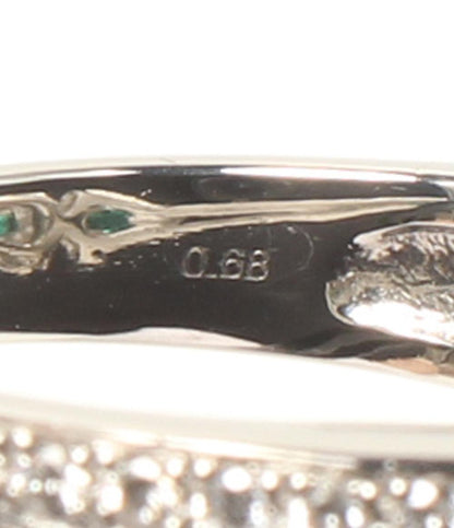 美品 リング 指輪 Pt900 エメラルド0.74ct ダイヤ0.68ct レディース SIZE 11号