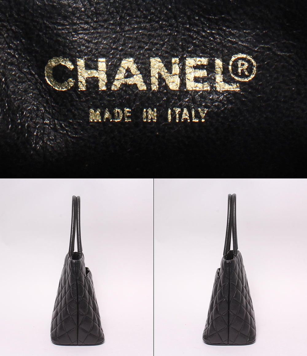 CHANEL トートバッグ ショルダーバッグ 肩掛け ゴールド金具 7番台 キャビアスキン レディース シャネル