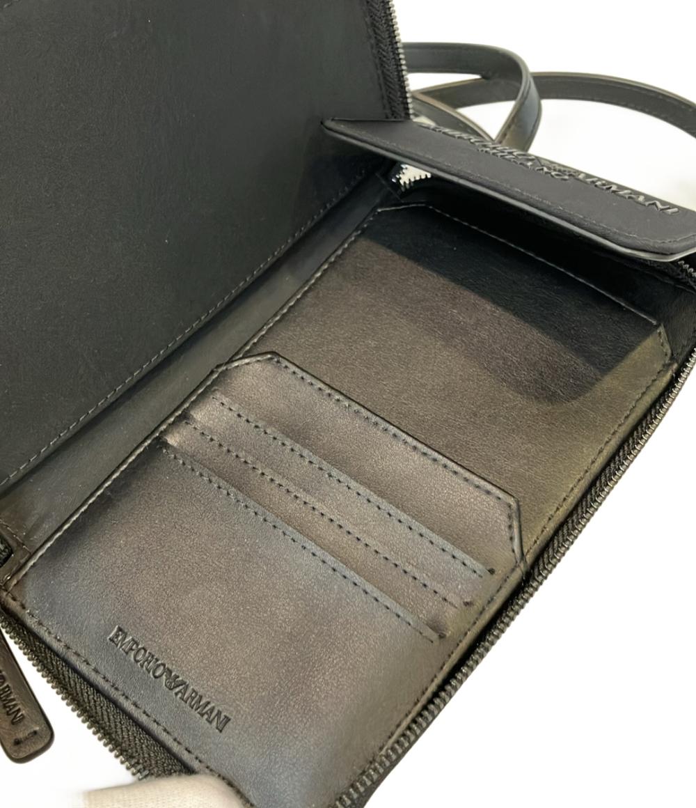 美品 EMPORIO ARMANI ショルダーバッグ トラベルポーチ ラウンドファスナー メンズ エンポリオアルマーニ