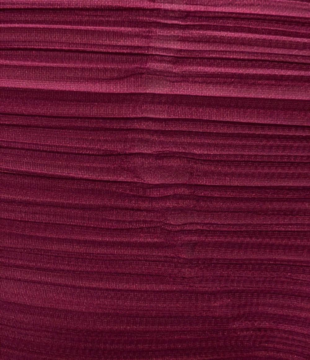 PLEATS PLEASE ノースリーブシャツ 変形 プリーツ ワインレッド PP83-JK581 レディース SIZE 3 (L) プリーツプリーズ
