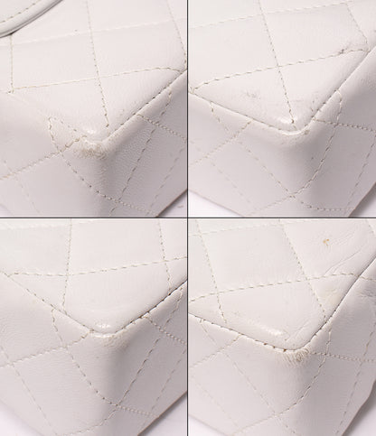 CHANEL チェーンショルダーバッグ Wチェーン Wフラップ 肩掛け ラムスキン パリ限定 マトラッセ レディース シャネル