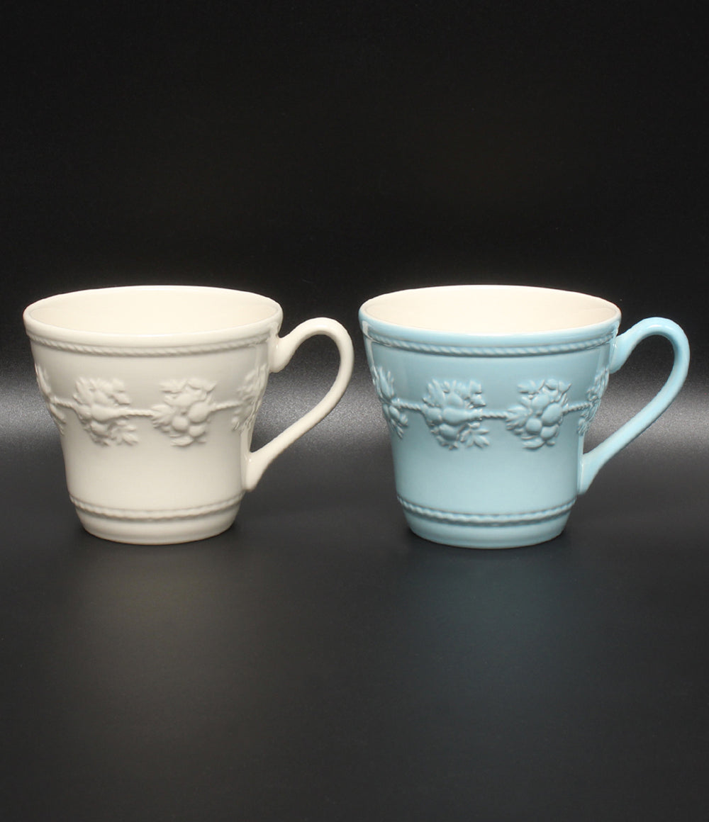 美品 WEDGWOOD マグカップ 2点セット ペア フェスティビティ アイボリー ブルー ウエッジウッド