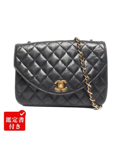 CHANEL チェーンショルダーバッグ シングルチェーン ラムスキン ゴールド金具 0番台 マトラッセ レディース シャネル