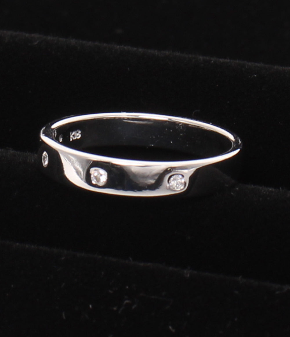 美品 STAR JEWELRY リング 指輪 K18 ダイヤ 0.05ct レディース SIZE 9号 スタージュエリー