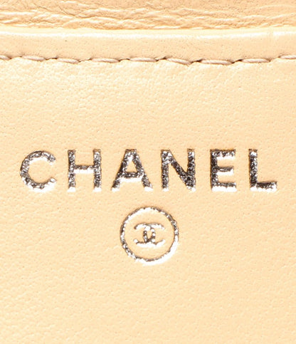 シャネル 三つ折り財布 シルバー金具 クラシックスモールフラップウォレット レディース CHANEL
