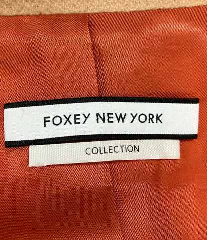 FOXEY NEW YORK COLLECTION ロングコート カシミヤ ダブルボタン キャメル  大きめの襟 フィット フレア 38940-MACFN102T レディース SIZE 40 (M)