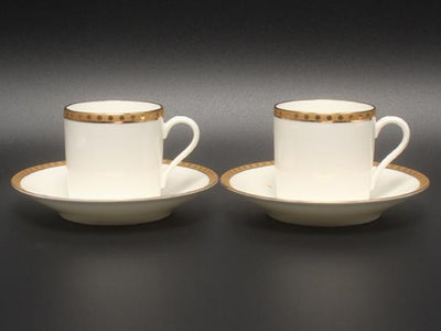 ティファニー デミタスカップ＆ソーサー 2客セット ペア ゴールドバンド TIFFANY&Co.