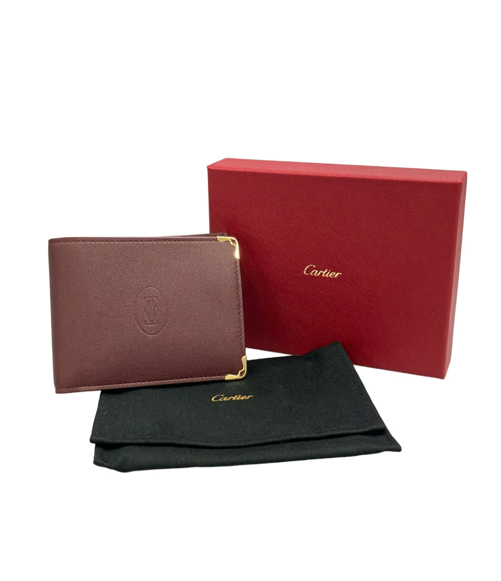 美品 Cartier 二つ折り財布 マスト ドゥ カルティエ メンズ カルティエ