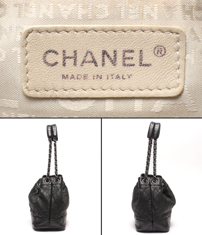 CHANEL チェーンショルダーバッグ 肩掛け シルバー金具 マトラッセ 巾着 10番台 レディース シャネル