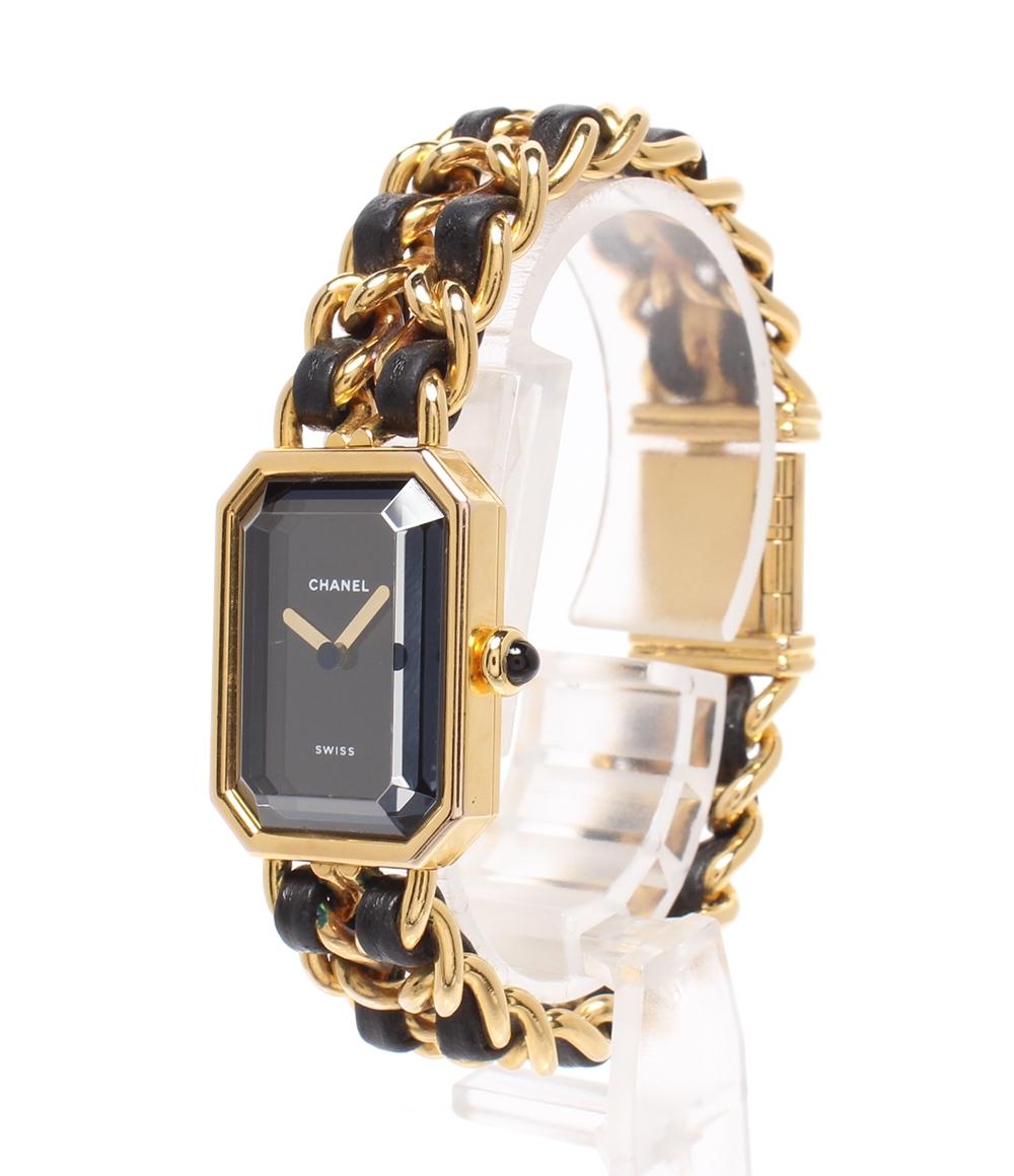CHANEL 腕時計 プルミエール M クオーツ ブラック H0001 レディース シャネル
