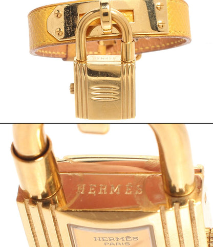 エルメス 腕時計 ○Z刻印 ゴールド金具 イエローベルト ケリーウォッチ クオーツ ゴールド レディース HERMES
