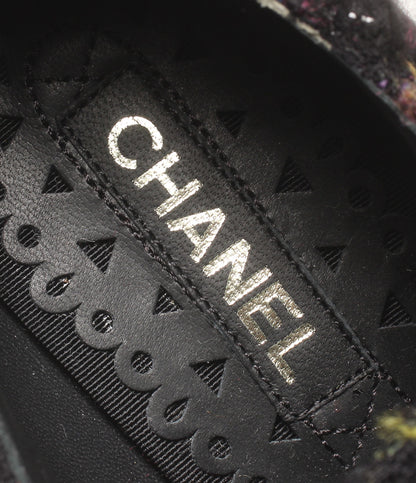 美品 CHANEL プラットフォームシューズ ツイード 厚底 レディース SIZE 37 シャネル