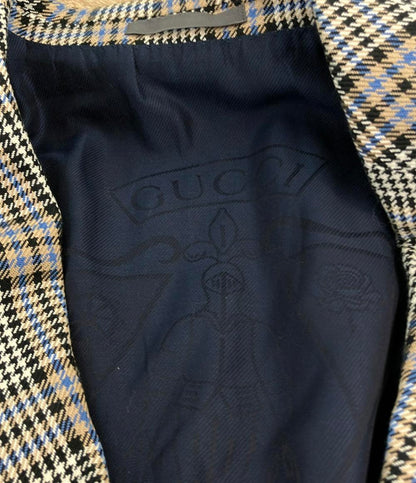 GUCCI テーラードジャケット 裏地騎士 千鳥柄 CTX 75907G メンズ SIZE 48R (L) グッチ