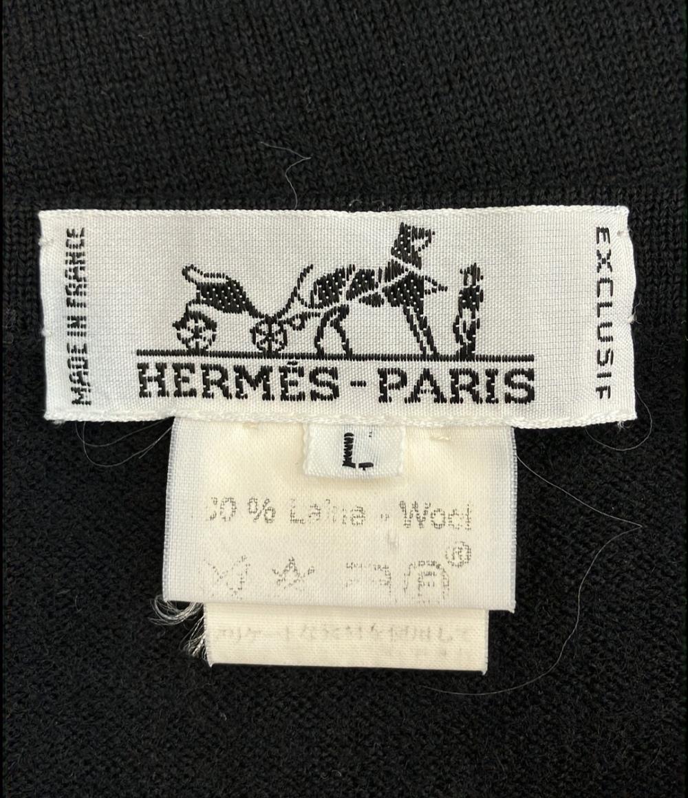 HERMES 長袖 セリエボタン ニット レディース SIZE L エルメス